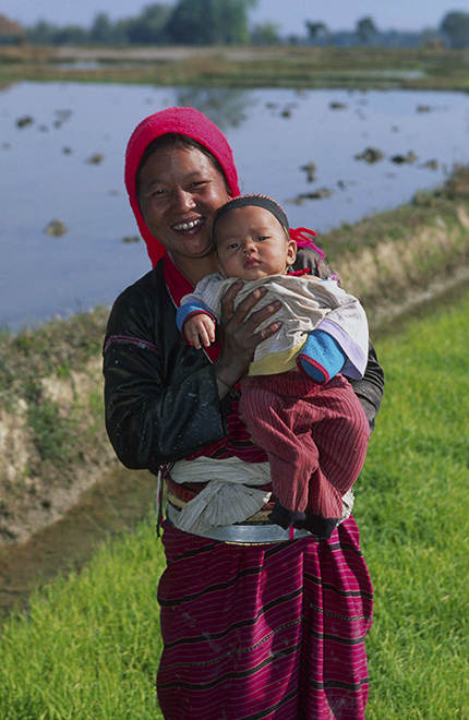 Palaung woman with baby